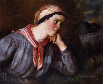  Gustav Obras - Campesino vistiendo Madras Realismo Realista pintor Gustave Courbet
